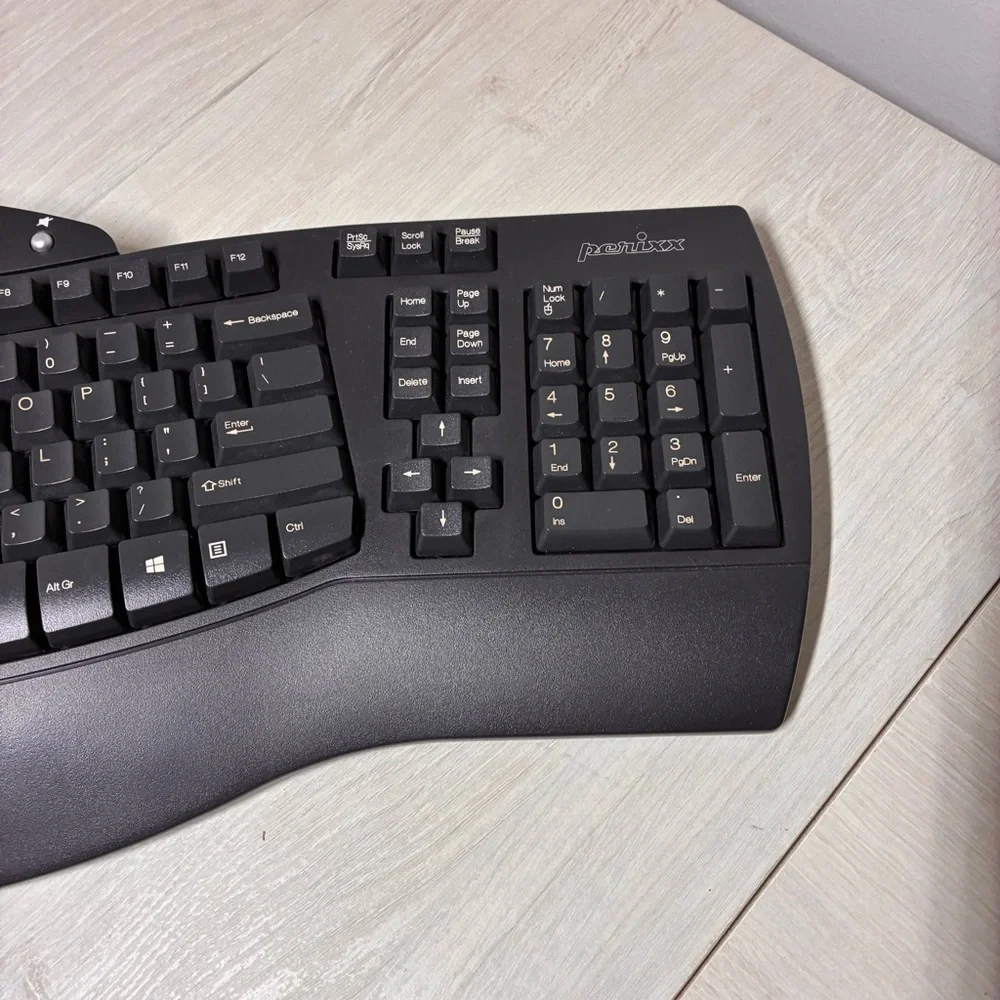 Perixx Ergonomic Office Wireless Split Keyboard Work From Home Desk Setup